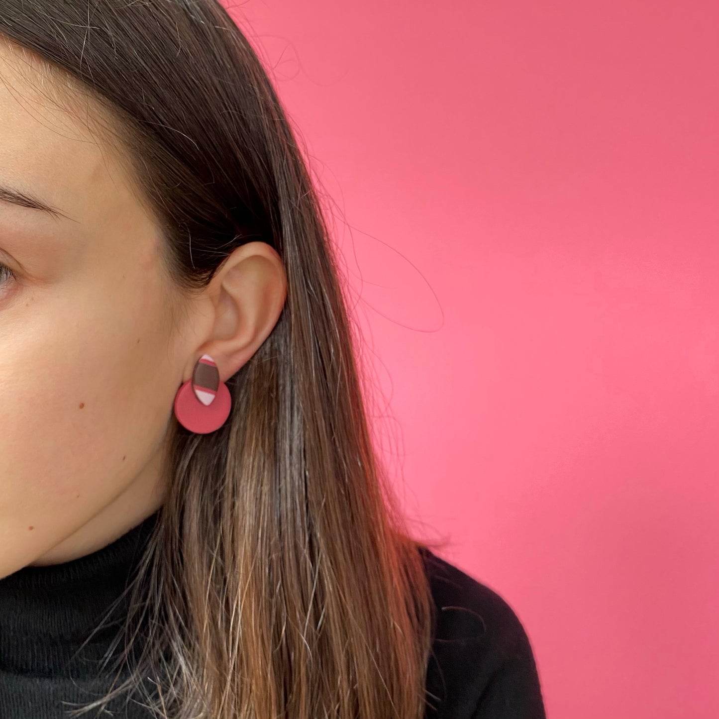 Seul earrings- Pink and brown