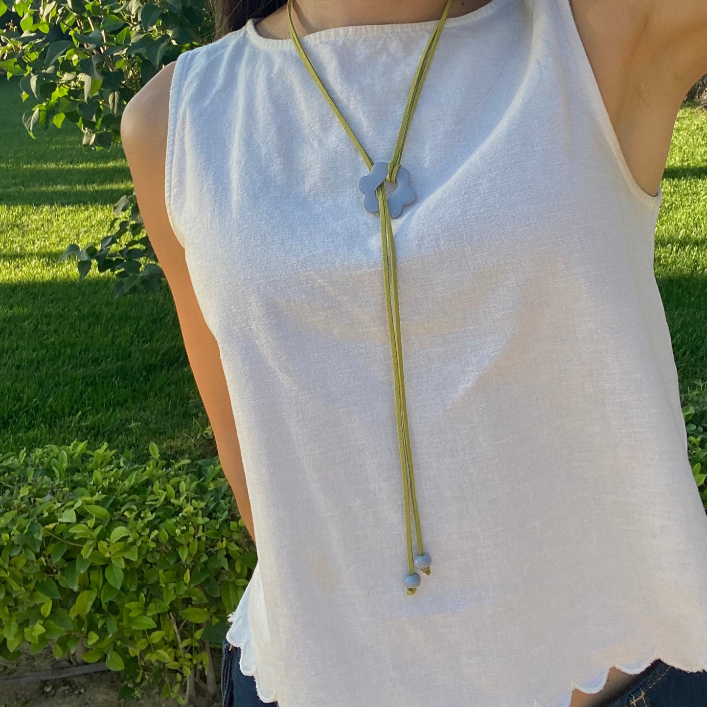 Flora necklace-Blue&Green