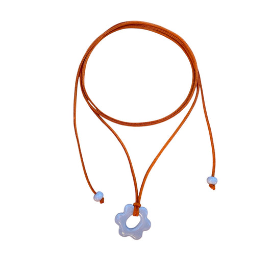 Flora necklace-Blue&Orange