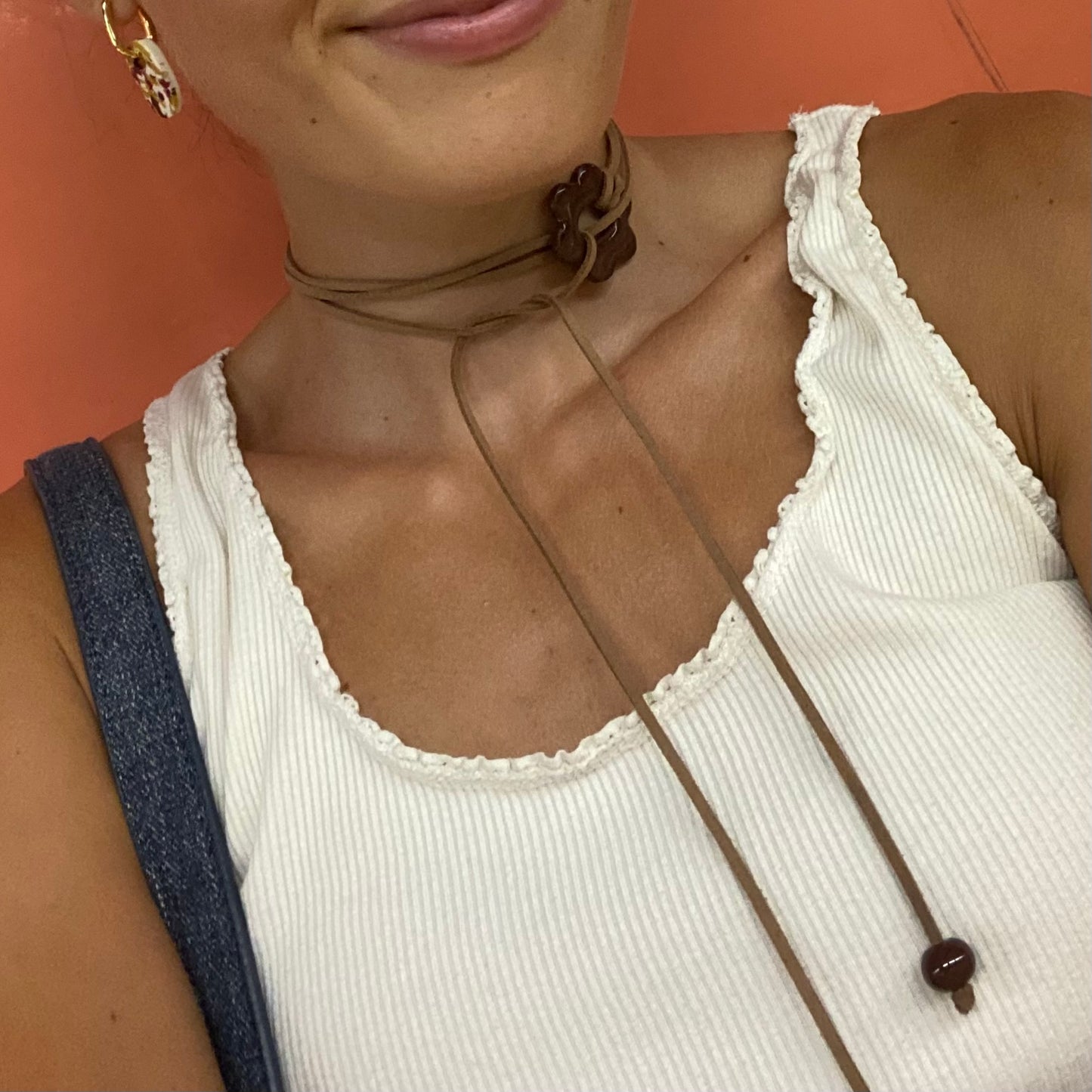Flora necklace - brown