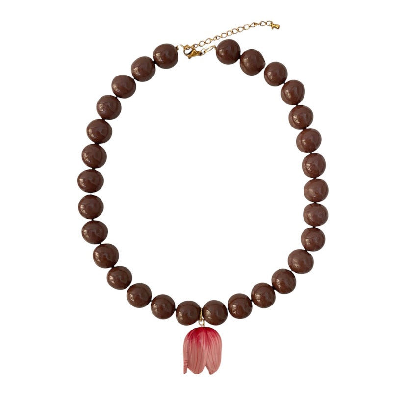 Tulipa necklace - Marrón