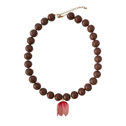 Tulipa necklace - Marrón