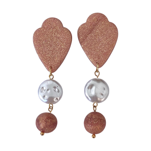 Rose snow earrings