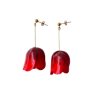 Tulipa earrings - Rojo