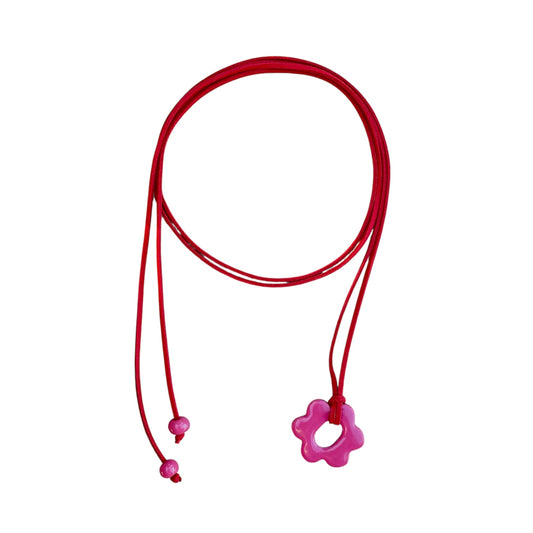 Flora necklace-Red&Pink
