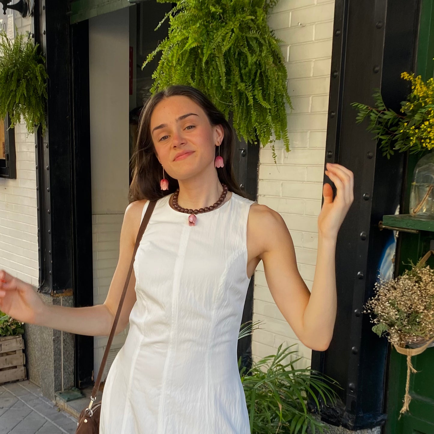 Tulipa necklace - Marrón