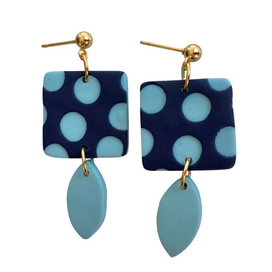 Brasil earrings - polka dots blue