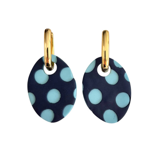 Indiana earrings - polka dots blue