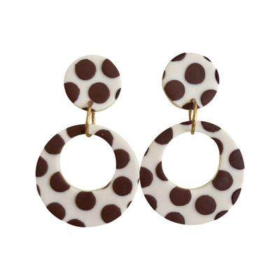 Aurora earrings - polka dots brown