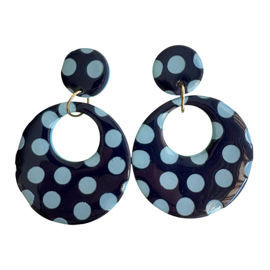 Sevilla earrings - polka dots blue