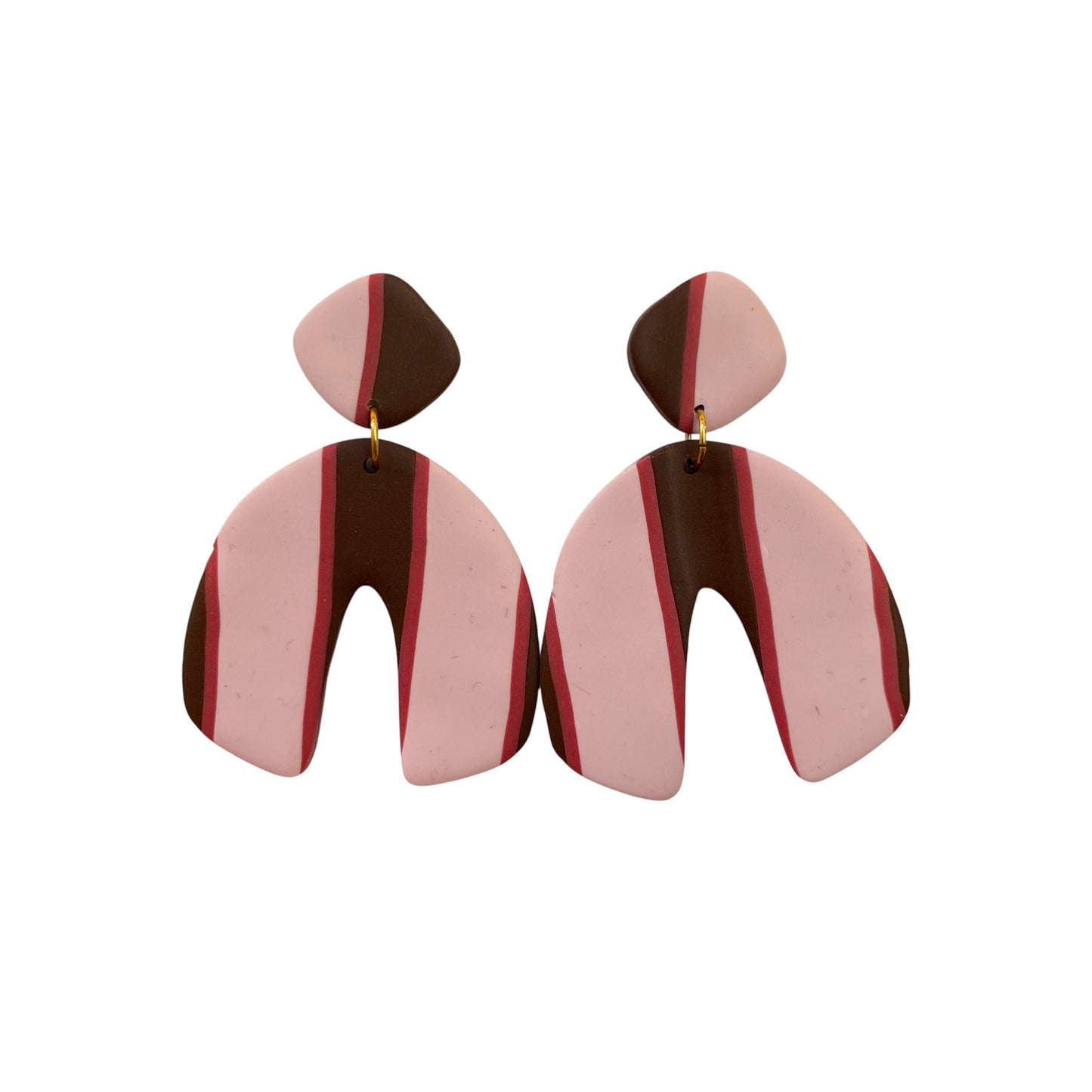 Caos earrings-Pink and brown