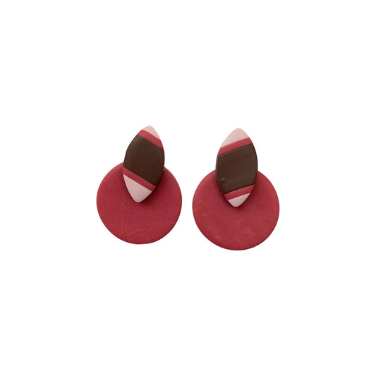 Seul earrings- Pink and brown